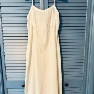 Vintage Handmade Slip Dress Cotton 1940s Ivory Midi Length Appropriately Medium